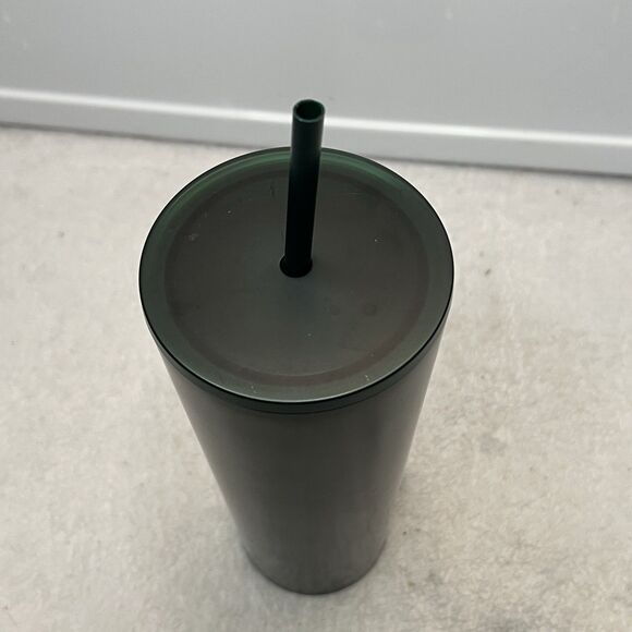 Starbucks Tumbler Stainless Steel 24oz Matte Green Cup Straw Cold Drink Modern - Picture 4 of 7
